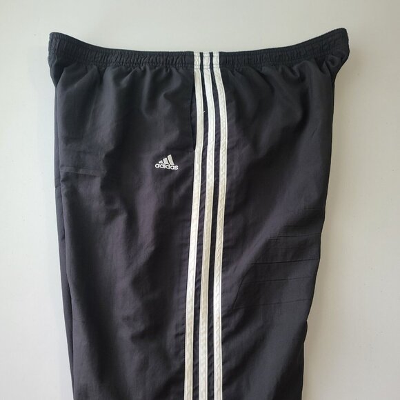 Adidas Windbreaker Pants Men's Size XL Black White Stripes - Picture 4 of 16